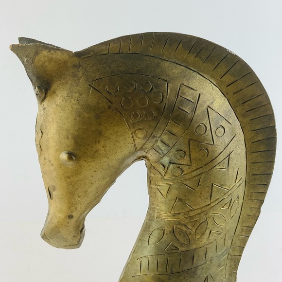 🅾️SOLD🅾️Metal Trojan Horse Figurine 10.5" x 16" - Picture 2 of 14